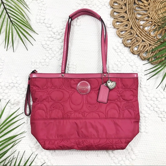 Coach Bags Coach Red Quilted Signature C Purse Poshmark
